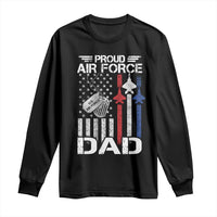 Proud Air Force Dad Long Sleeve Shirt Military Army Father Vintage American Flag
