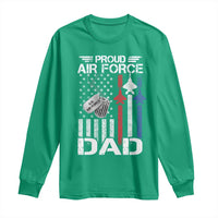 Proud Air Force Dad Long Sleeve Shirt Military Army Father Vintage American Flag