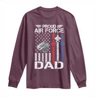 Proud Air Force Dad Long Sleeve Shirt Military Army Father Vintage American Flag