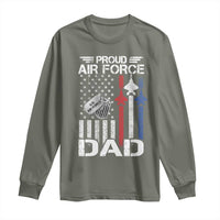 Proud Air Force Dad Long Sleeve Shirt Military Army Father Vintage American Flag