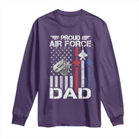 Proud Air Force Dad Long Sleeve Shirt Military Army Father Vintage American Flag