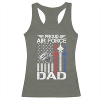 Proud Air Force Dad Racerback Tank Top Military Army Father Vintage American Flag
