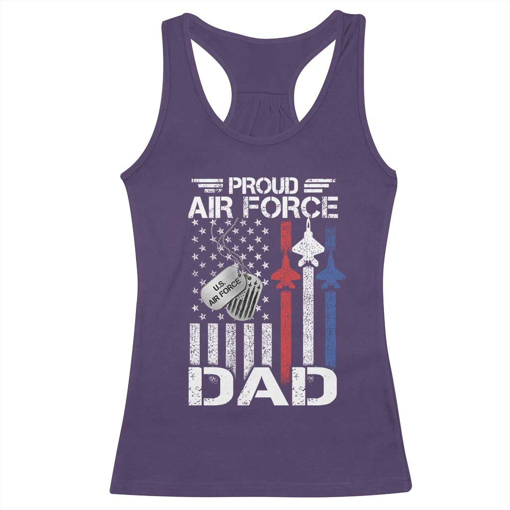 Proud Air Force Dad Racerback Tank Top Military Army Father Vintage American Flag