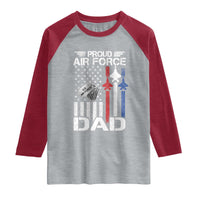 Proud Air Force Dad Raglan Shirt Military Army Father Vintage American Flag