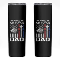 Proud Air Force Dad Skinny Tumbler Military Army Father Vintage American Flag