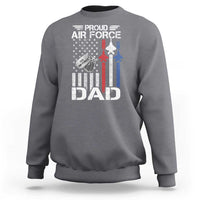 Proud Air Force Dad Sweatshirt Military Army Father Vintage American Flag