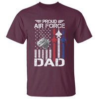 Proud Air Force Dad T Shirt Military Army Father Vintage American Flag