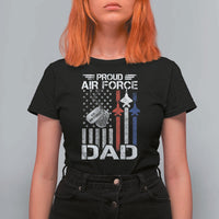 Proud Air Force Dad T Shirt For Women Military Army Father Vintage American Flag