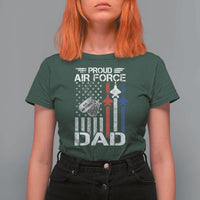 Proud Air Force Dad T Shirt For Women Military Army Father Vintage American Flag