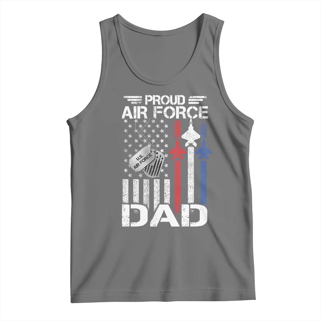Proud Air Force Dad Tank Top Military Army Father Vintage American Flag