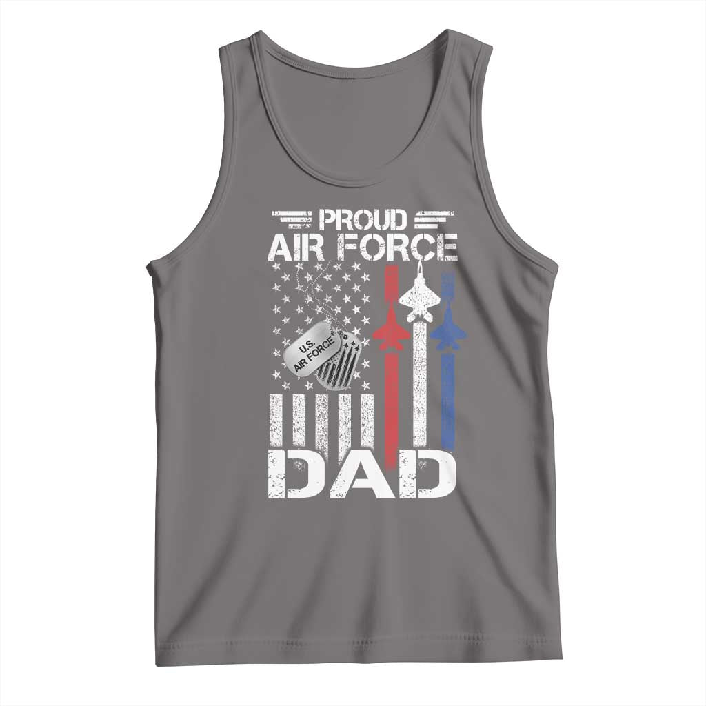 Proud Air Force Dad Tank Top Military Army Father Vintage American Flag
