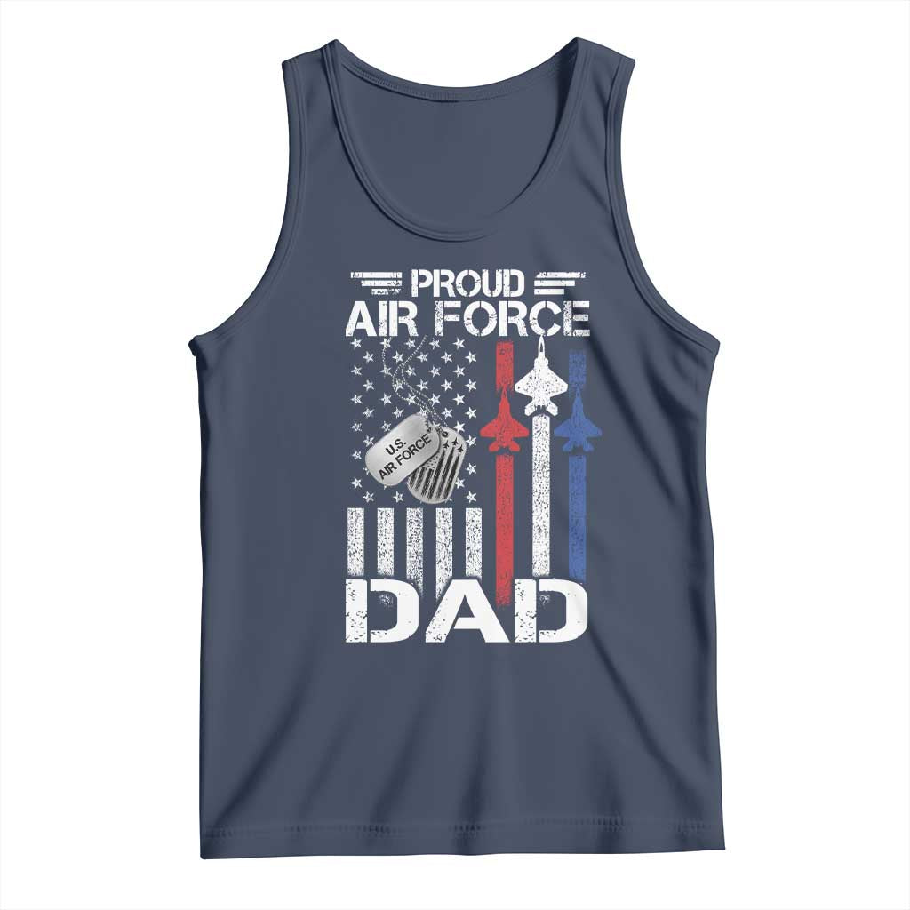 Proud Air Force Dad Tank Top Military Army Father Vintage American Flag