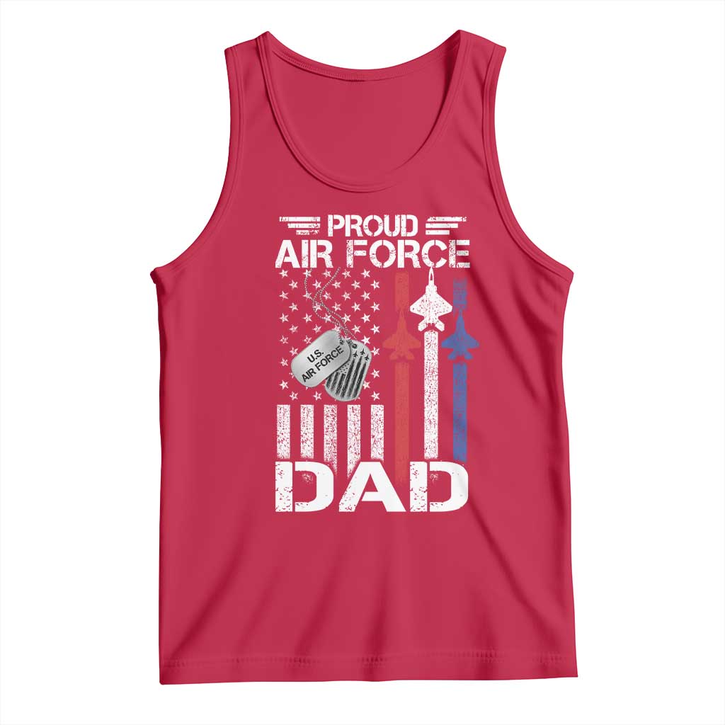 Proud Air Force Dad Tank Top Military Army Father Vintage American Flag