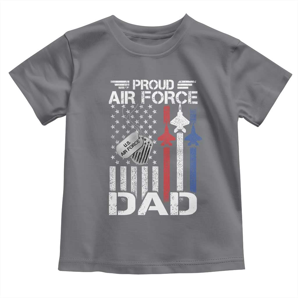Proud Air Force Dad Toddler T Shirt Military Army Father Vintage American Flag