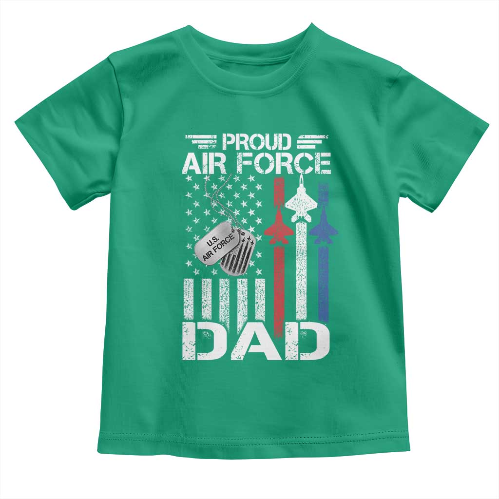 Proud Air Force Dad Toddler T Shirt Military Army Father Vintage American Flag