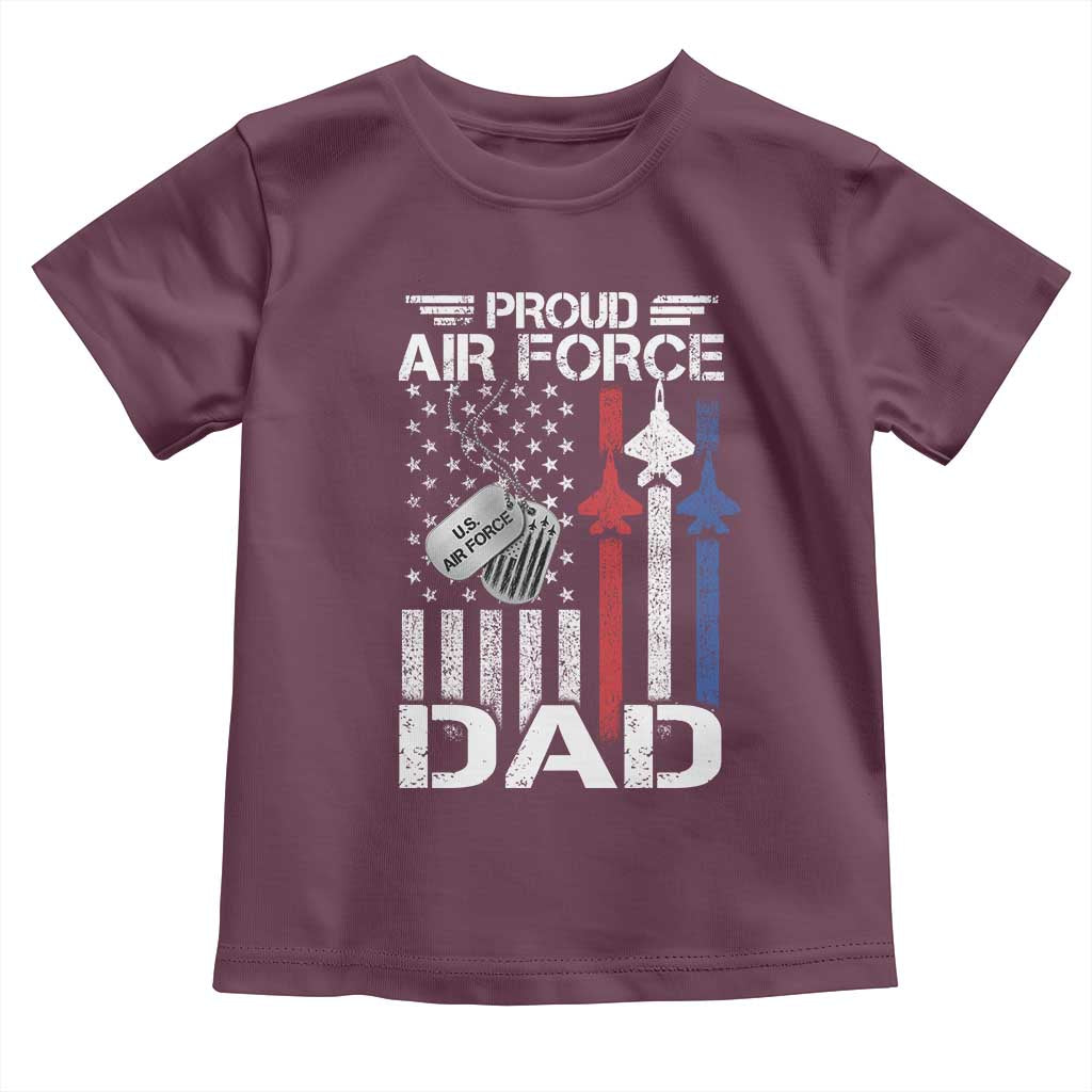 Proud Air Force Dad Toddler T Shirt Military Army Father Vintage American Flag
