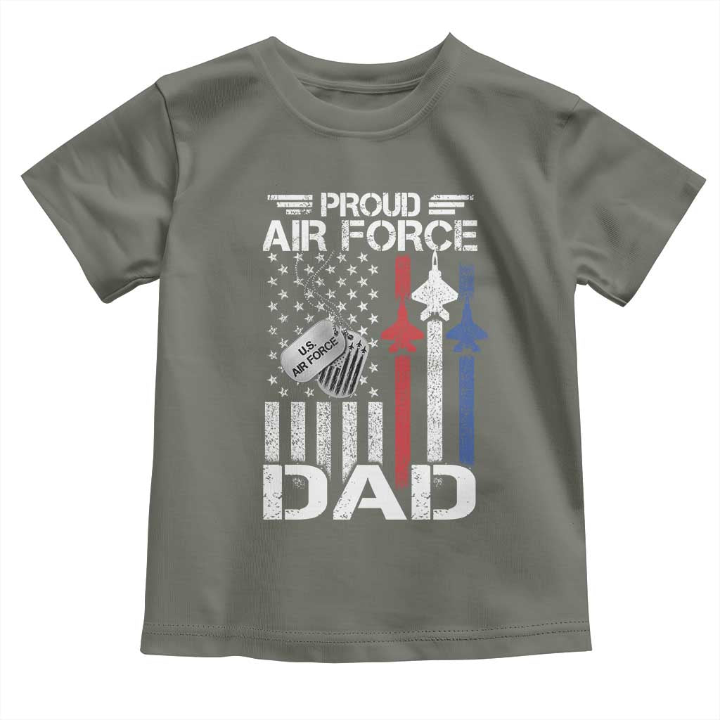 Proud Air Force Dad Toddler T Shirt Military Army Father Vintage American Flag