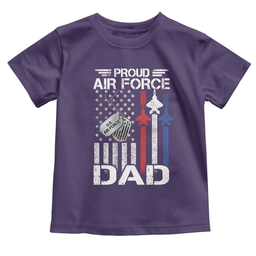 Proud Air Force Dad Toddler T Shirt Military Army Father Vintage American Flag