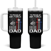 Proud Air Force Dad Tumbler With Handle Military Army Father Vintage American Flag