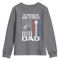 Proud Air Force Dad Youth Sweatshirt Military Army Father Vintage American Flag