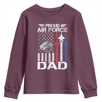 Proud Air Force Dad Youth Sweatshirt Military Army Father Vintage American Flag