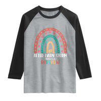 After Every Storm There Is A Rainbow Raglan Shirt Pregnancy Announcement