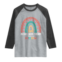 After Every Storm There Is A Rainbow Raglan Shirt Pregnancy Announcement