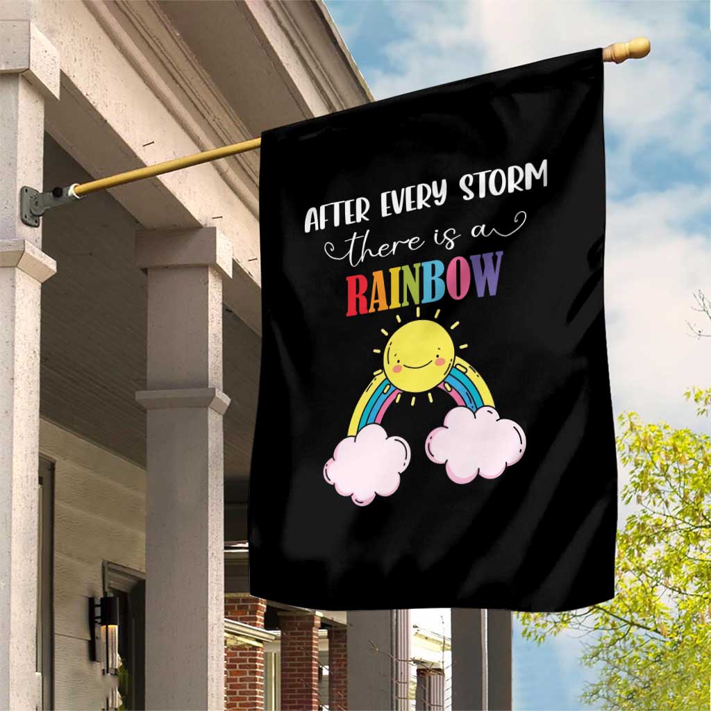 After Every Storm There Is A Rainbow Garden Flag Sentimental Pregnancy Announcement