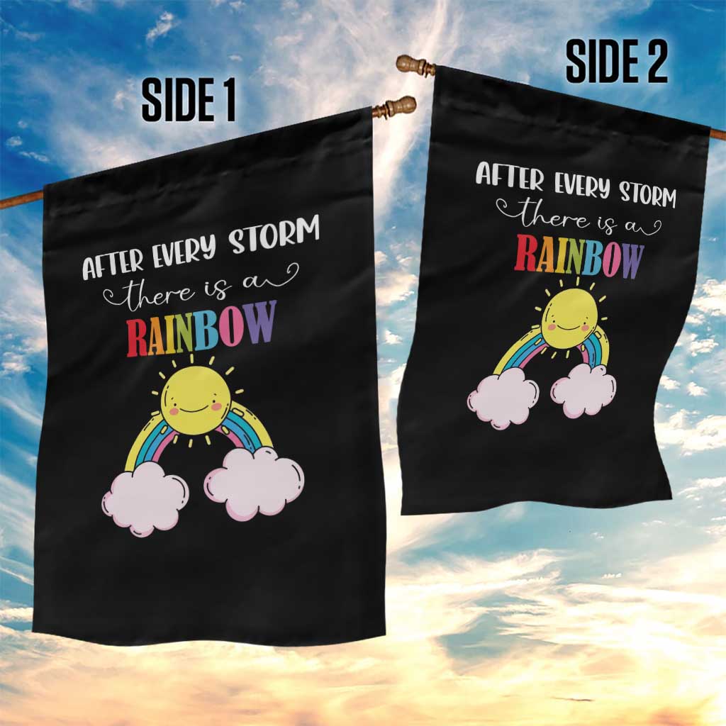 After Every Storm There Is A Rainbow Garden Flag Sentimental Pregnancy Announcement