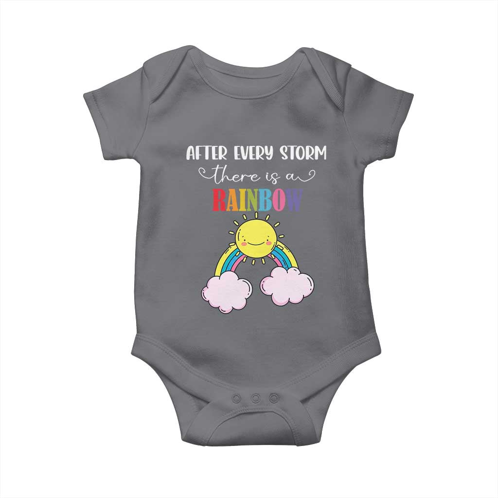 After Every Storm There Is A Rainbow Baby Onesie Sentimental Pregnancy Announcement