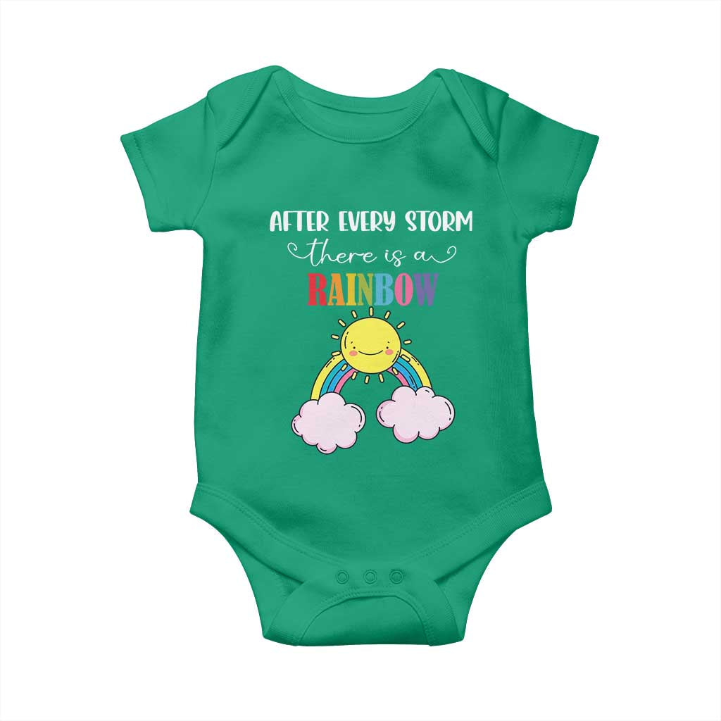 After Every Storm There Is A Rainbow Baby Onesie Sentimental Pregnancy Announcement