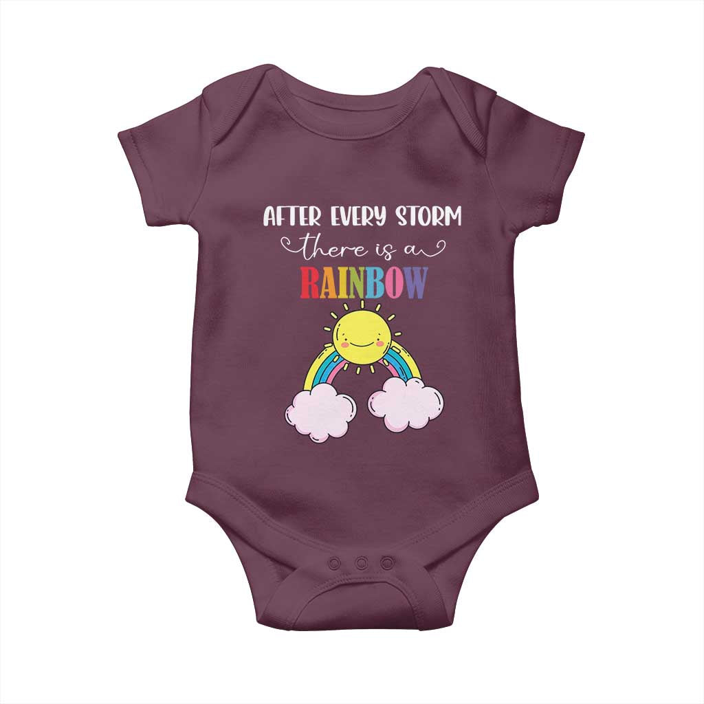 After Every Storm There Is A Rainbow Baby Onesie Sentimental Pregnancy Announcement