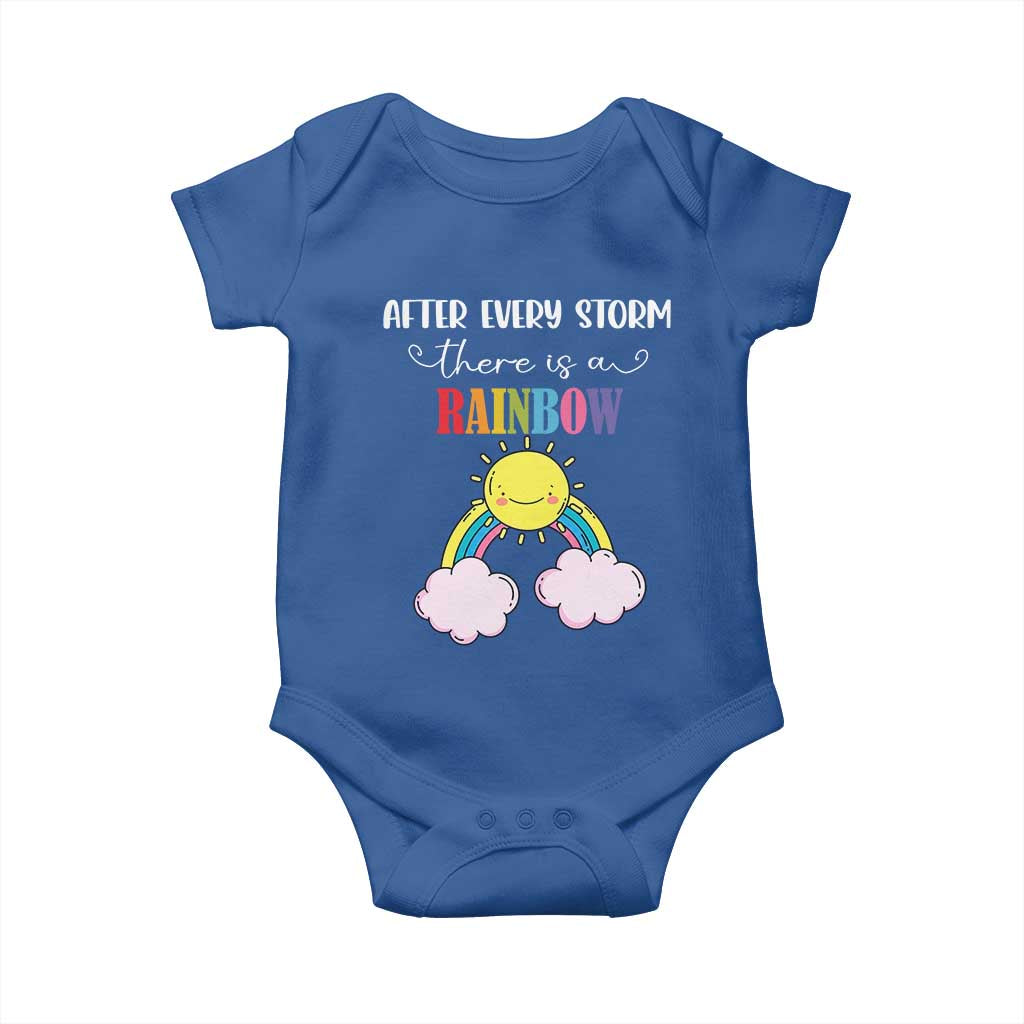 After Every Storm There Is A Rainbow Baby Onesie Sentimental Pregnancy Announcement