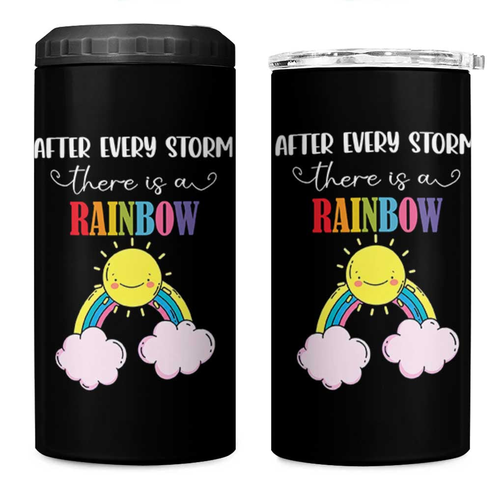 After Every Storm There Is A Rainbow 4 in 1 Can Cooler Tumbler Sentimental Pregnancy Announcement