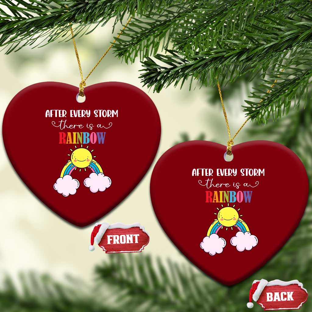After Every Storm There Is A Rainbow Ceramic Ornament Sentimental Pregnancy Announcement
