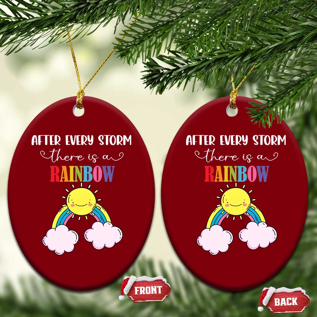 After Every Storm There Is A Rainbow Ceramic Ornament Sentimental Pregnancy Announcement
