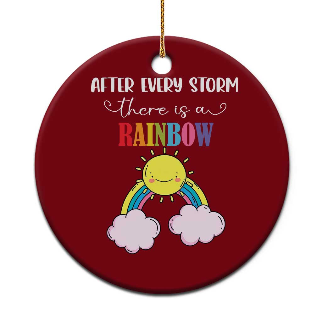 After Every Storm There Is A Rainbow Ceramic Ornament Sentimental Pregnancy Announcement