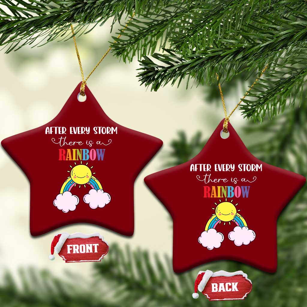 After Every Storm There Is A Rainbow Ceramic Ornament Sentimental Pregnancy Announcement