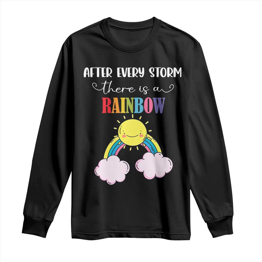 After Every Storm There Is A Rainbow Long Sleeve Shirt Sentimental Pregnancy Announcement
