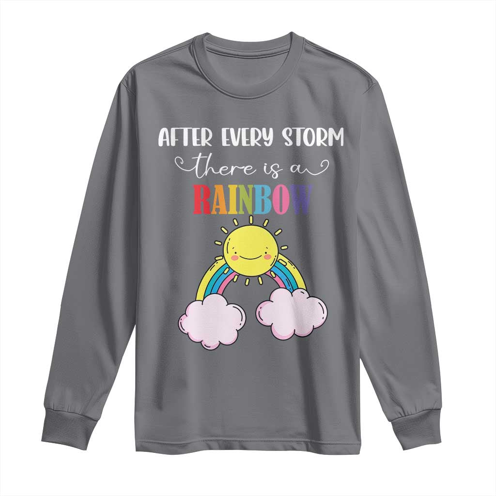 After Every Storm There Is A Rainbow Long Sleeve Shirt Sentimental Pregnancy Announcement