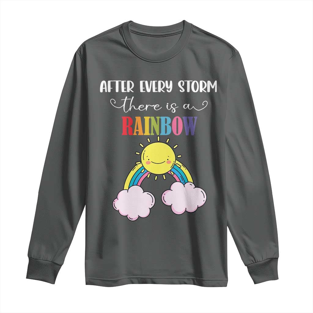After Every Storm There Is A Rainbow Long Sleeve Shirt Sentimental Pregnancy Announcement