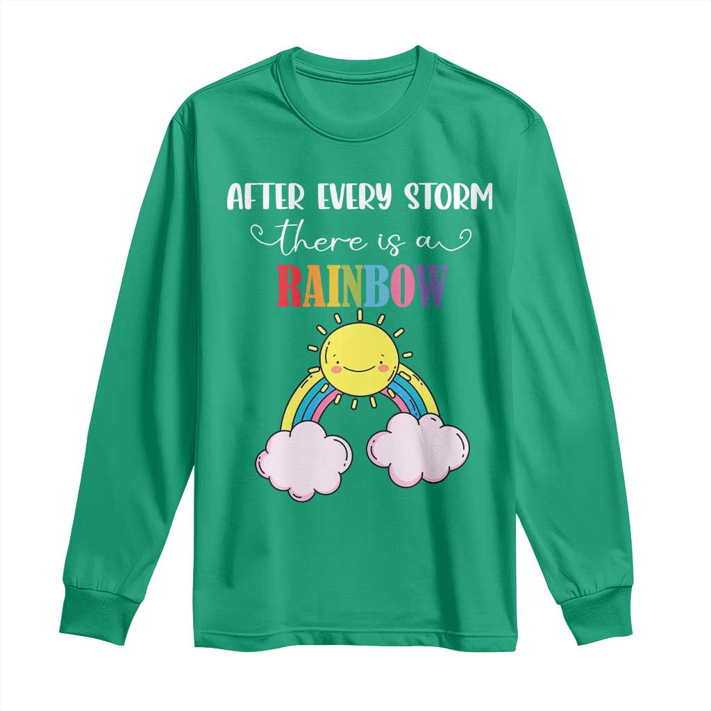 After Every Storm There Is A Rainbow Long Sleeve Shirt Sentimental Pregnancy Announcement