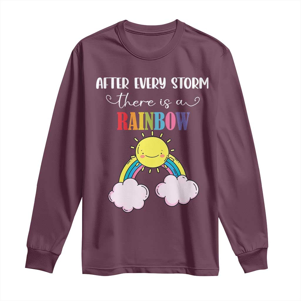 After Every Storm There Is A Rainbow Long Sleeve Shirt Sentimental Pregnancy Announcement