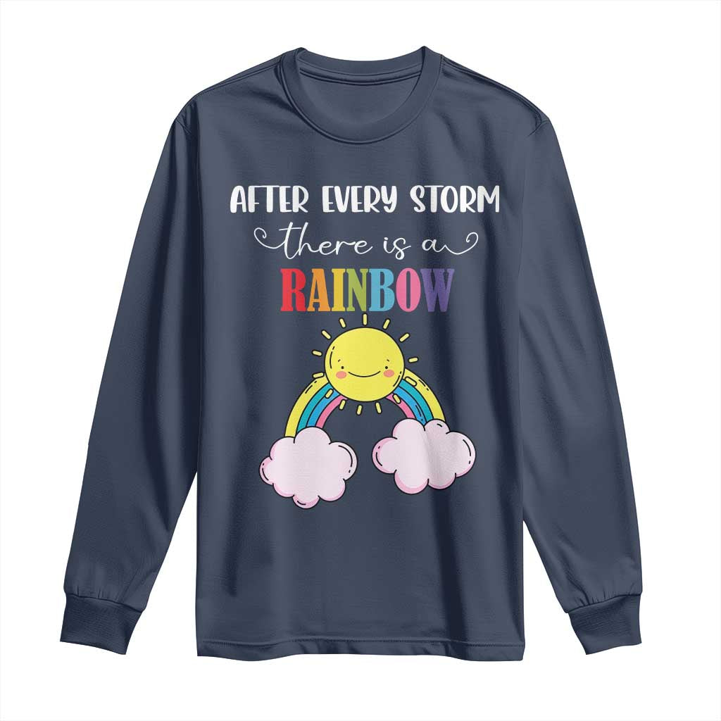After Every Storm There Is A Rainbow Long Sleeve Shirt Sentimental Pregnancy Announcement