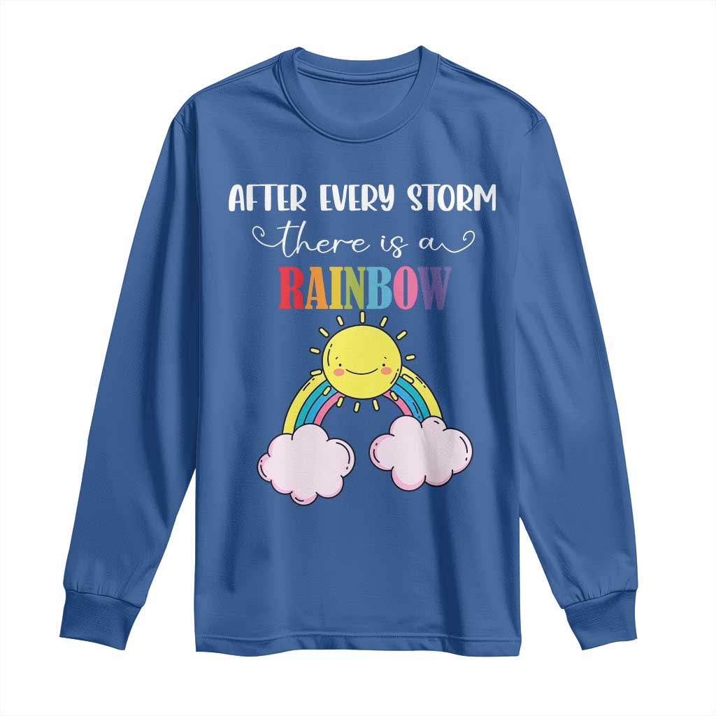 After Every Storm There Is A Rainbow Long Sleeve Shirt Sentimental Pregnancy Announcement