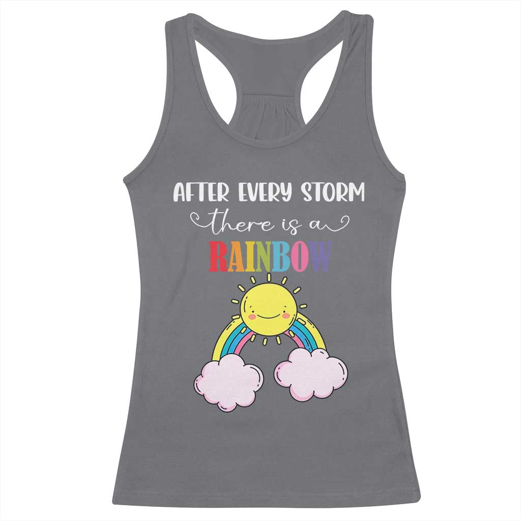 After Every Storm There Is A Rainbow Racerback Tank Top Sentimental Pregnancy Announcement