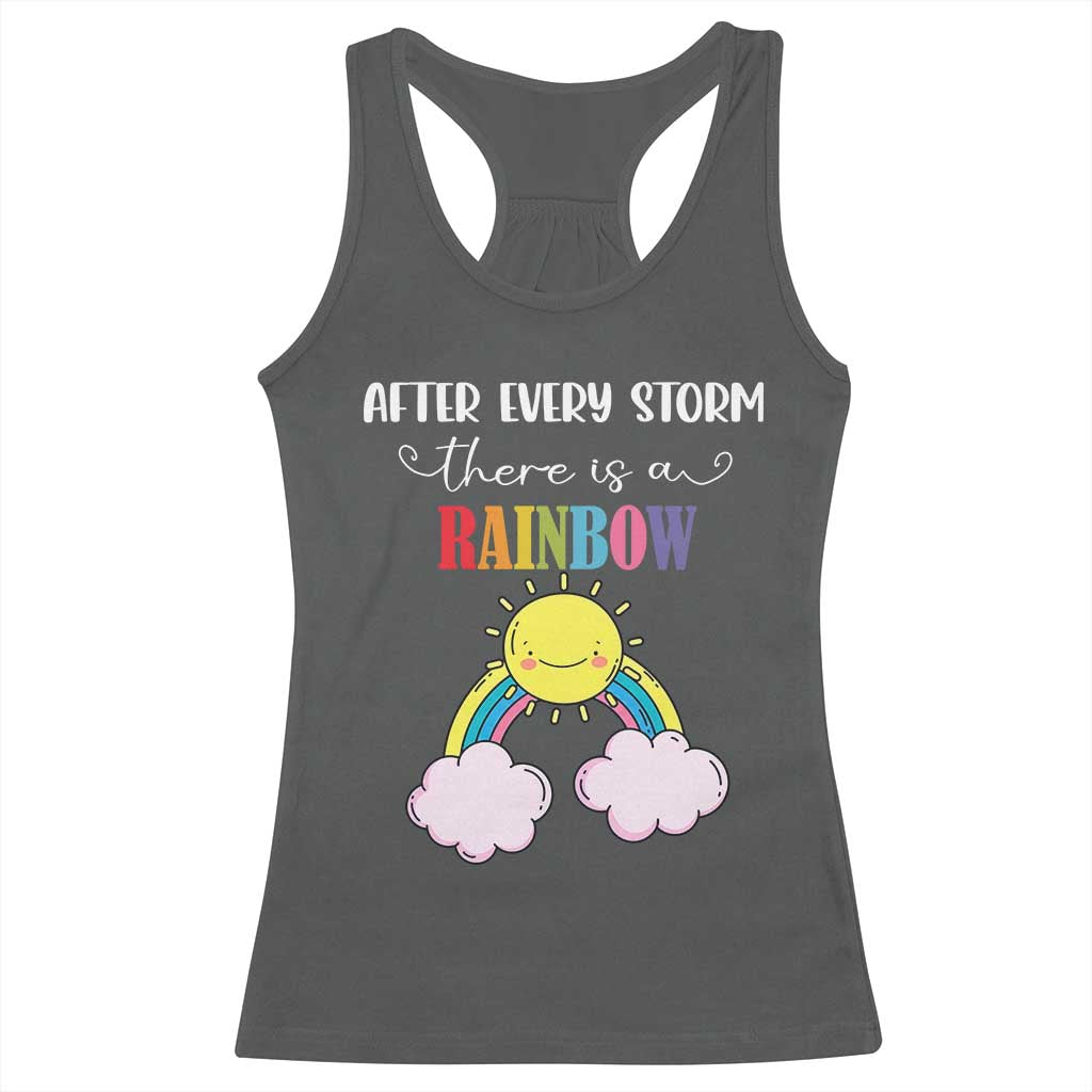 After Every Storm There Is A Rainbow Racerback Tank Top Sentimental Pregnancy Announcement