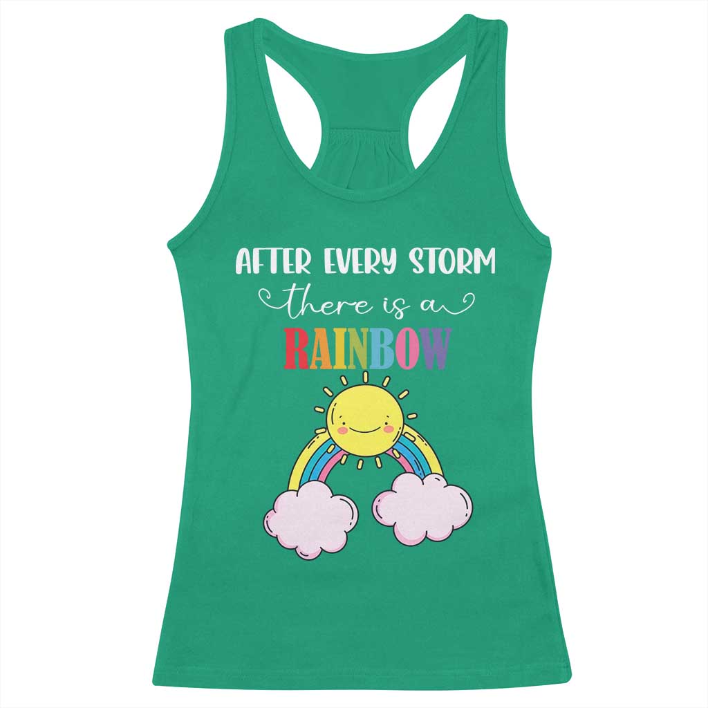After Every Storm There Is A Rainbow Racerback Tank Top Sentimental Pregnancy Announcement