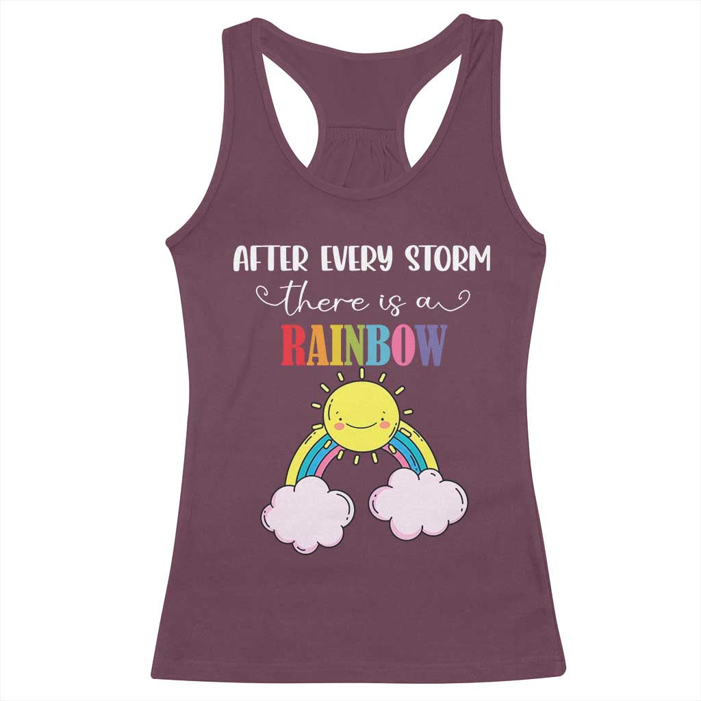 After Every Storm There Is A Rainbow Racerback Tank Top Sentimental Pregnancy Announcement
