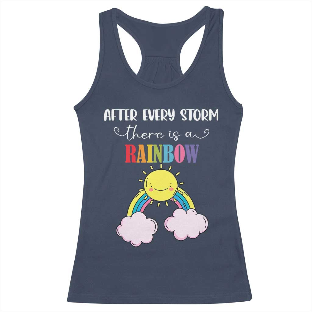 After Every Storm There Is A Rainbow Racerback Tank Top Sentimental Pregnancy Announcement